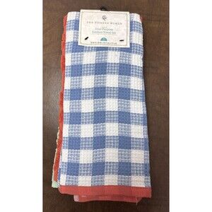 The Pioneer Woman Gingham & Sculpted Floral 100% Cotton Kitchen Towel 4 pc Set